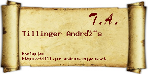 Tillinger András névjegykártya